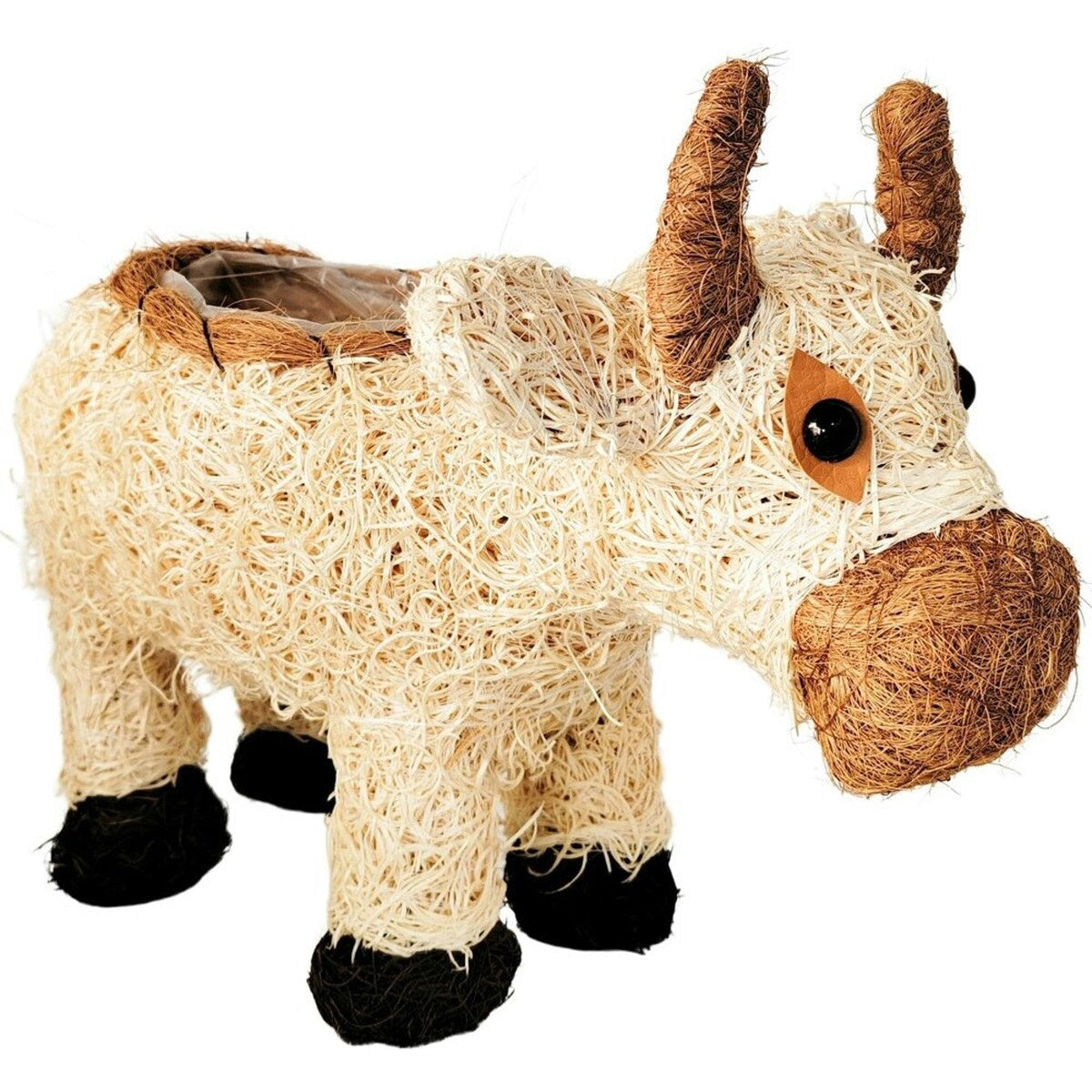 HUSK Cow Planter Natural 36cm