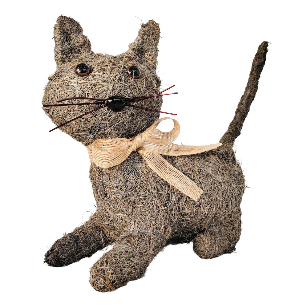 HUSK Cat Planter Grey 32cm