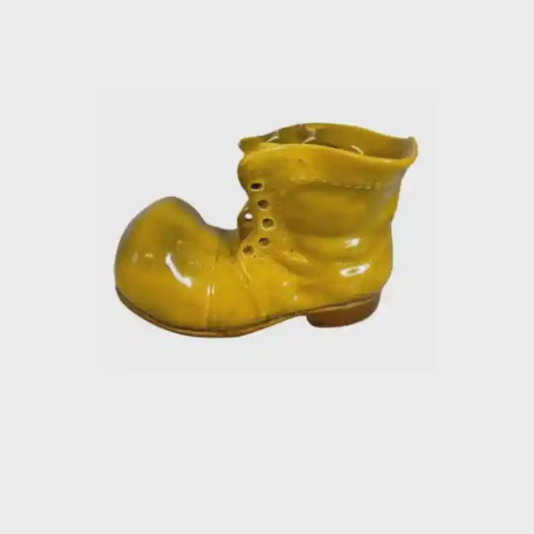 Ceramic Boot Planter - Yellow