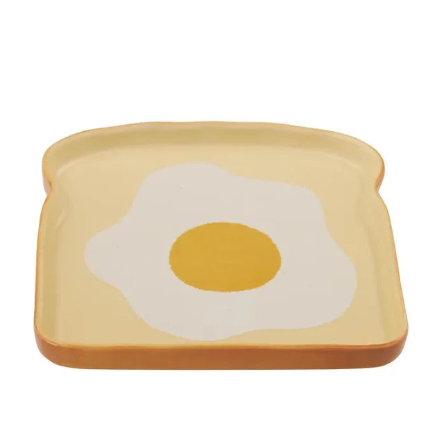 Egg on Toast Ceramic Plate