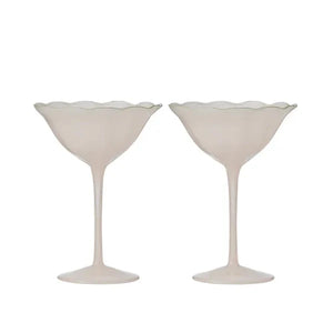 Bella Set of 2 Coupe Glass Pink/Green