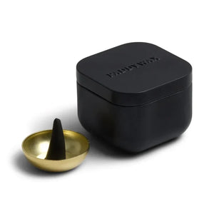 Paddywax - Black Cubed Metal Tin Incense Refills w/ 20 Incense Cones + Incense Cone Holder