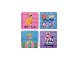 Set of 4 Coasters - Cats