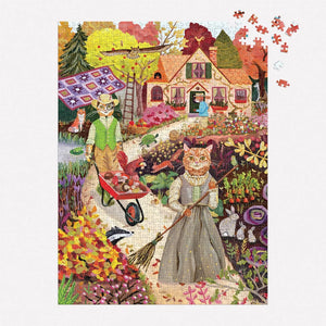 Galison Cottage Cats Foil Puzzle - 1000pc