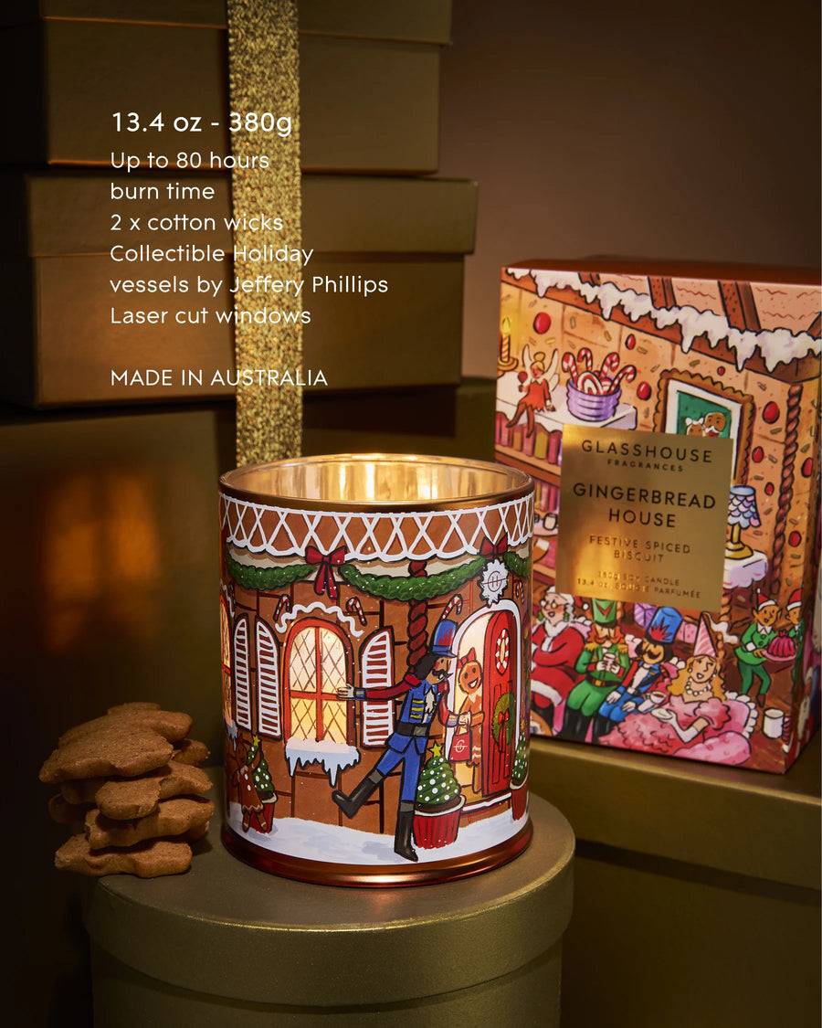 Glasshouse Fragrances 380 Candle - Christmas Gingerbread House