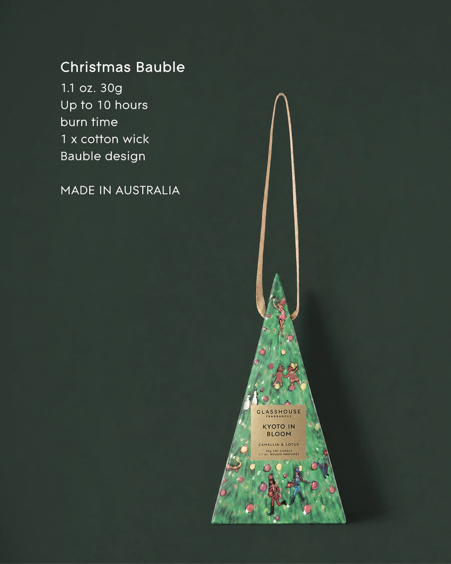 Glasshouse Fragrances - 30G Christmas Bauble Candle Kyoto In Bloom