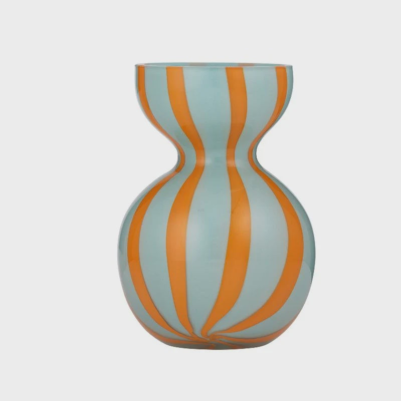 Bobbi Glass Vase 13x18cm Blue/Orange