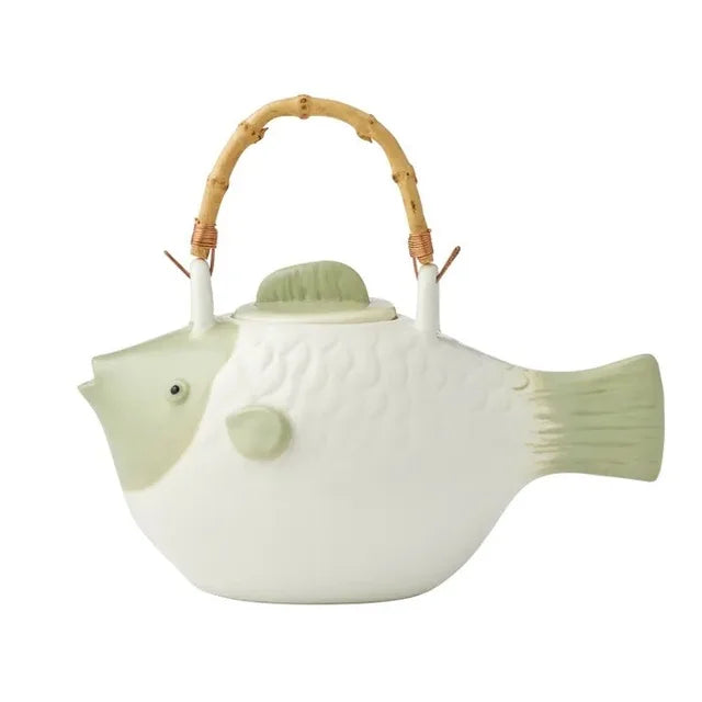 Gill Ceramic Teapot White/Sage