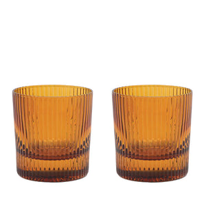 The Scout Lowball Glass - Set of 2 Amber