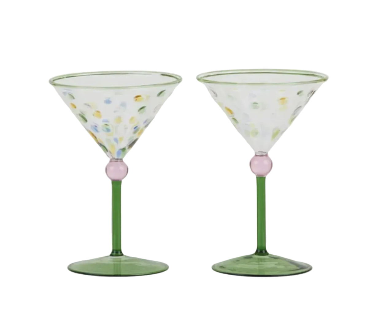Lulu Cocktail Glasses Green Set of 2