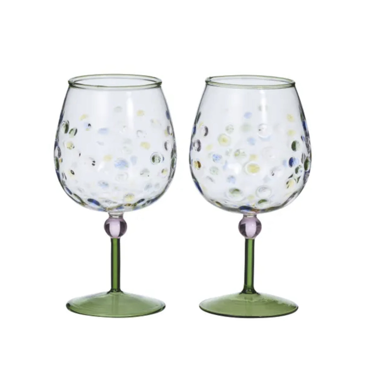 Lulu Set of 2 Gin Balloon Glasses Green