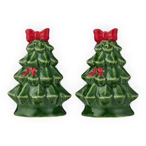 Holly Tree Salt & Pepper Shaker Ceramic