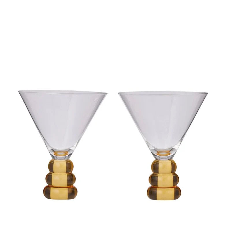 Avondale S/2 Glass Goblet 12x14cm Amber