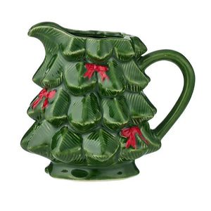 Holly Leaf Ceramic Jug 15x13x13cm Green