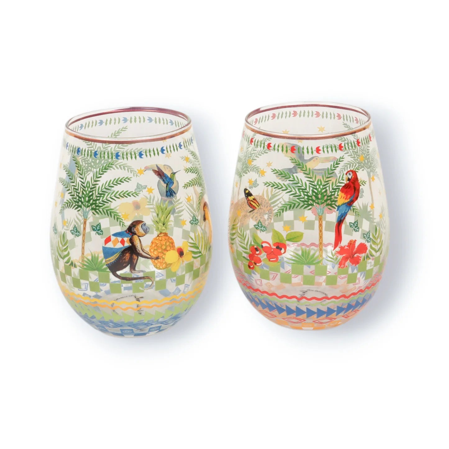 La La land Glass Tumbler Large (Set of 2 glasses) Brazilian Summer Grid