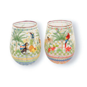 La La land Glass Tumbler Large (Set of 2 glasses) Brazilian Summer Grid