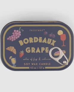 Bistro 4.5oz/127g Grapes Printed Tin Candle - Bordeaux Grape