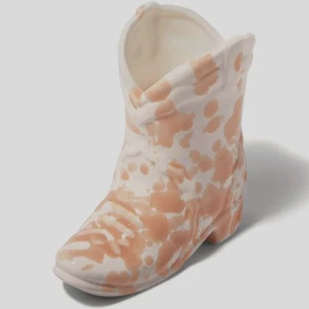 Nashville Ceramic Cowboy Boot Candle 6oz - Cactus Flower