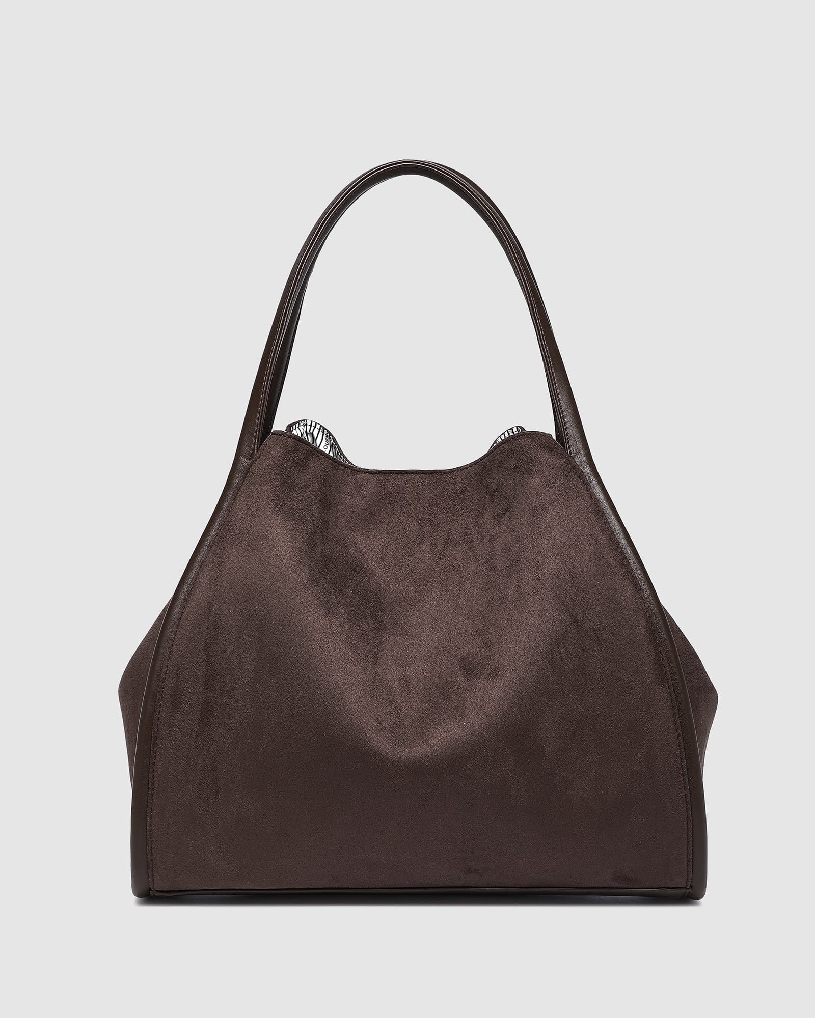 Sutton Suedette Shoulder Bag - Chocolate