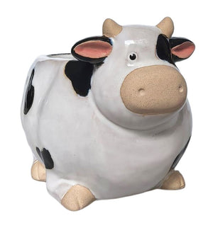 Cow Planter White and Black