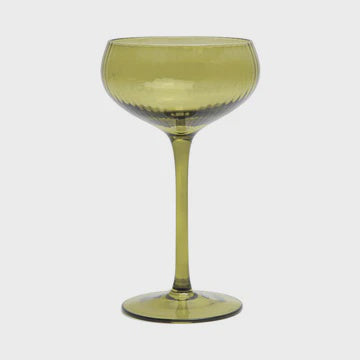 The Lou Coupe Glass - Set of 2 Olive