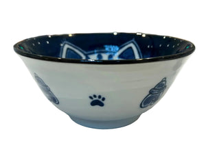 Sitting Tabby cat pair bowl