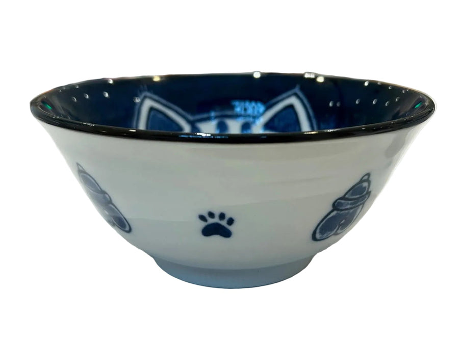 Sitting Tabby cat pair bowl