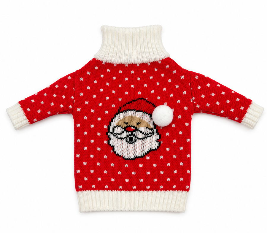 Santa Themed Wine Bottle Cover