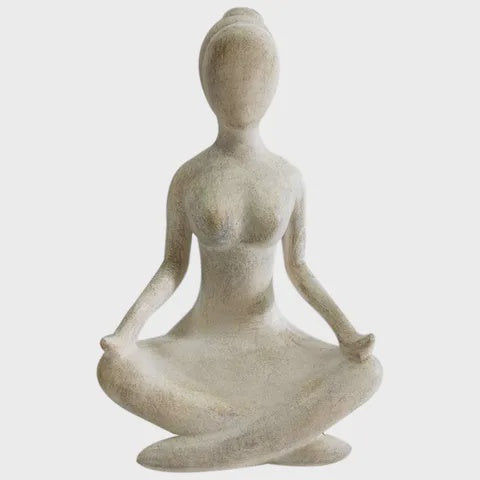 YOGI LADY RESIN SCULPTURE 12X21