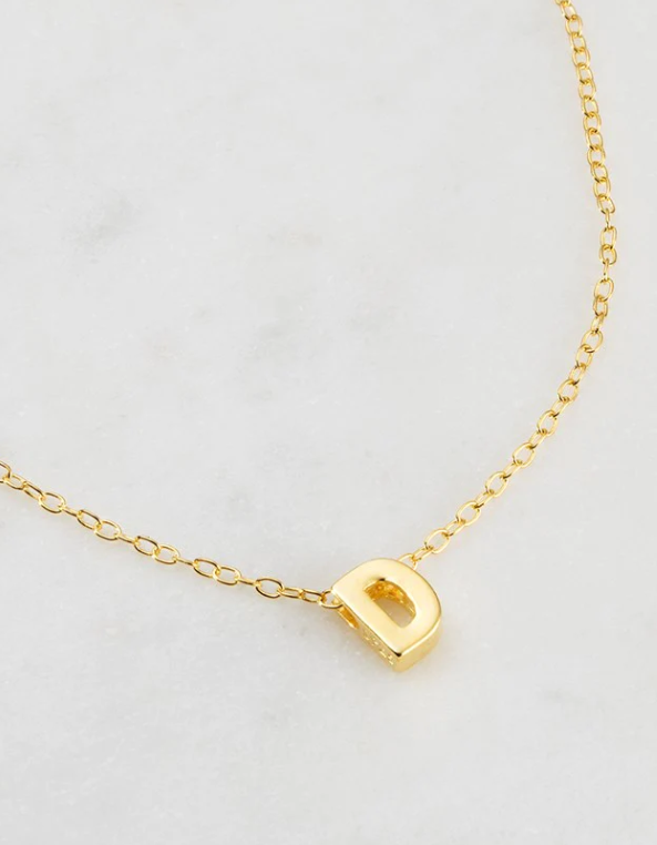Letter Necklace (gold) - D