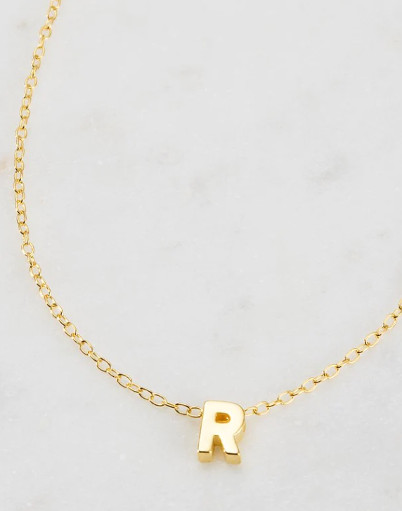 Letter Necklace (gold) - R
