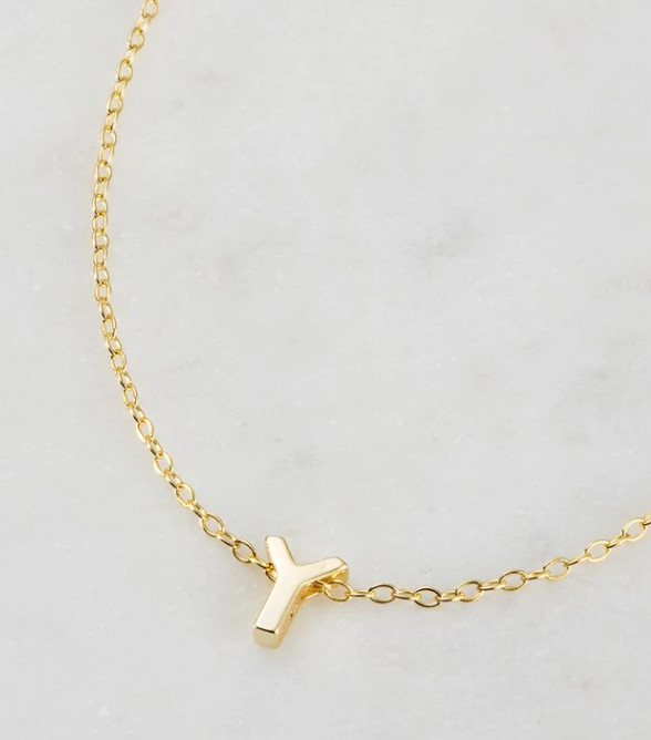 Letter Necklace (gold) - Y